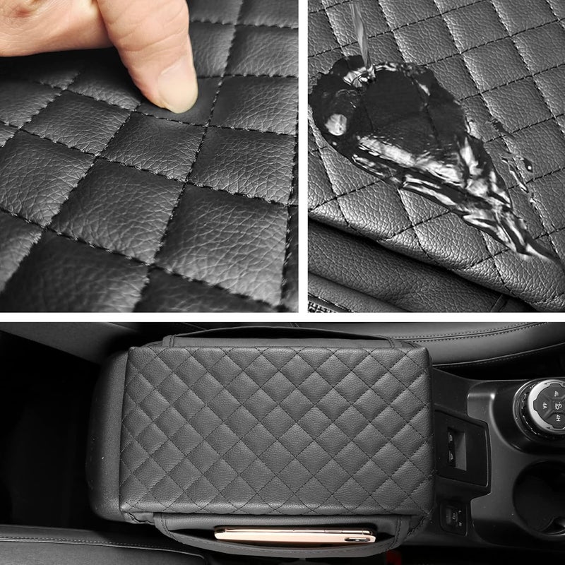 BEEGROW Center Console Armrest Cover for Ford Bronco Accessories 2021 2022 2023 2024 2025 2026 2/4-Door with Leather Side Pockets Interior Accessories Prevent Scratching - Image 4